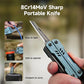 Blue pocket multi-tool with folding knife blade and secure handle grip