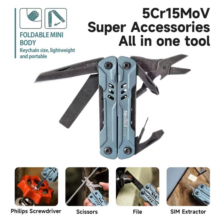 Mini foldable multi-tool with multiple attachments including screwdrivers