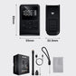 Portable air pump with digital display, side vent, and included accessories kit