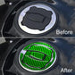 Fuel tank cap sticker set shown before and after, green carbon fiber on cap