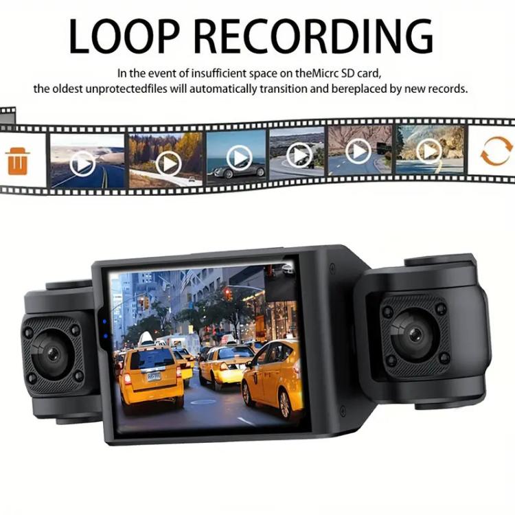 A7 1080P Dash Camera HD Night Vision Car Recorder, Front+Left+Right, Front+Left+Right+Rear
