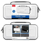White EVA travel hard case with zipper, shown in retail packaging