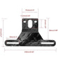 Black trailer license plate light bracket dimensions chart with center plate opening
