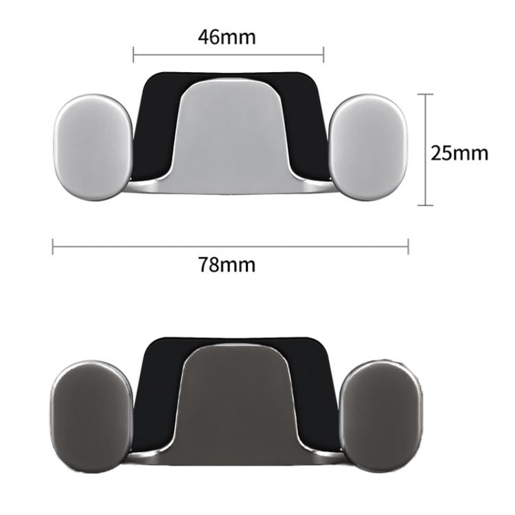 2pcs Vehicle-Mounted Metal Adhesive Double-Hook Phone Holder