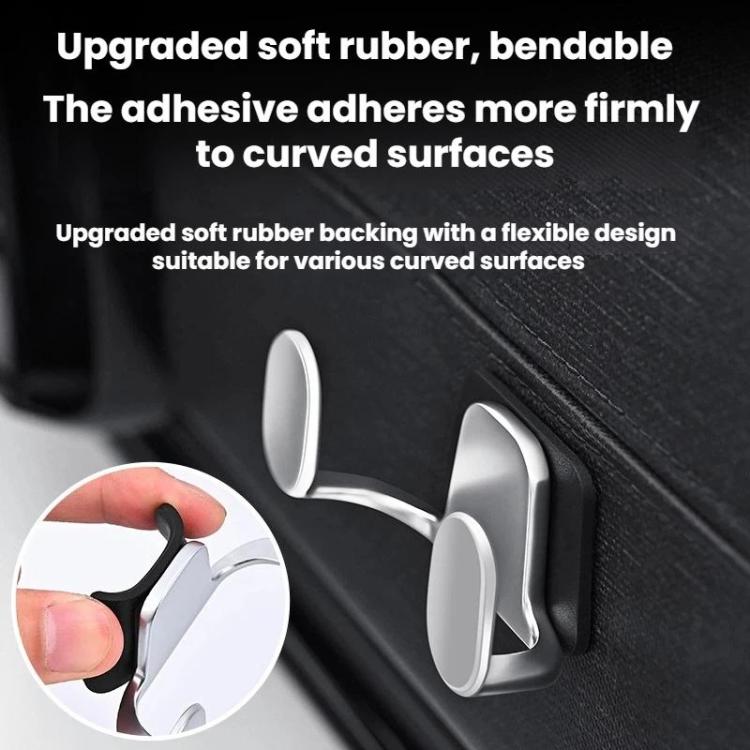2pcs Vehicle-Mounted Metal Adhesive Double-Hook Phone Holder