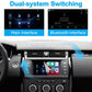 Dual-system switching shown on car center display with CarPlay interface