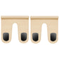 Car interior hook organizer, beige faux leather double pouches with two black hook inserts