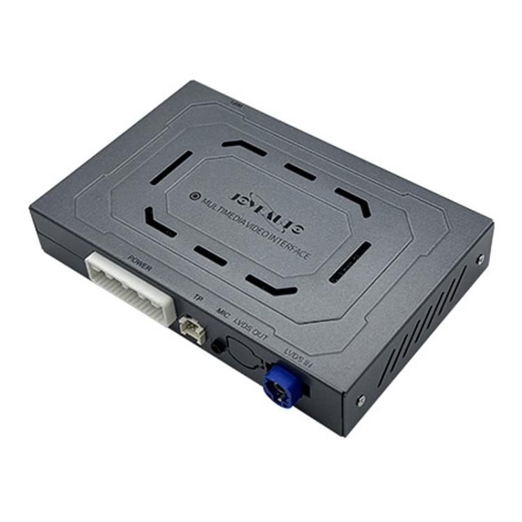 Wireless CarPlay and Android Auto decoder module with rear ports, black case
