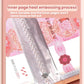 Cash book with stitched inner pocket pages and heat-embossed clear sleeve edges