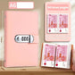 A6 password lock cash book with combination keypad, pink cover, double-sided pockets