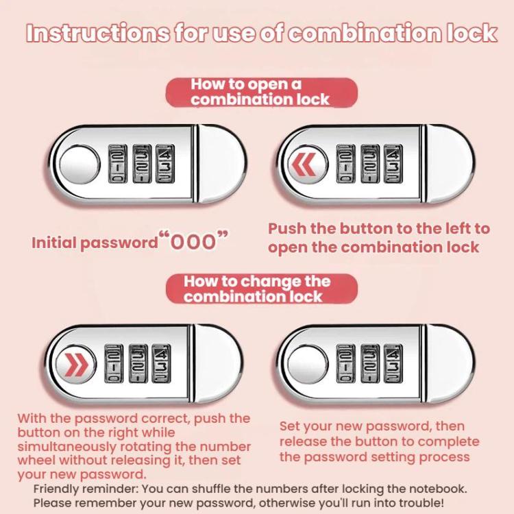 A6 password lock combination keypad on silver lock case, number dials shown
