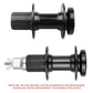 Bicycle hub remover tool with black axle body and flanged right-side hub end