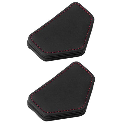 Car seat belt tension limiter pads, black with red stitching, 2-piece set