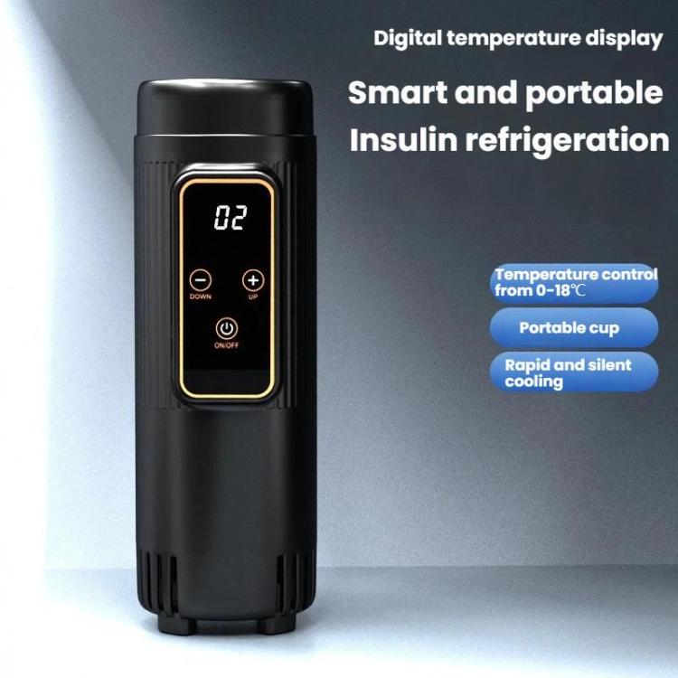Insulin Cooling Cup Portable Cooling Box Medication Temperature Controlled Portable Mini Fridge, USB Direct Plug, 10200mAh Charging