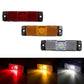 LED truck side marker light set with red, amber, and white lenses on black housings