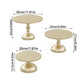 Three-round-plate tiered cake stand set with pedestal bases in three sizes