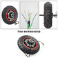 Inflatable off-road scooter wheel with motor hub, red rim ring and cable wiring