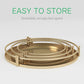 Gold stackable dessert stand set with three nested round trays