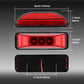 Red truck side marker light with 3 LEDs, black housing, front and rear mounts