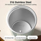 316 stainless steel vacuum-insulated cup liner interior with open top