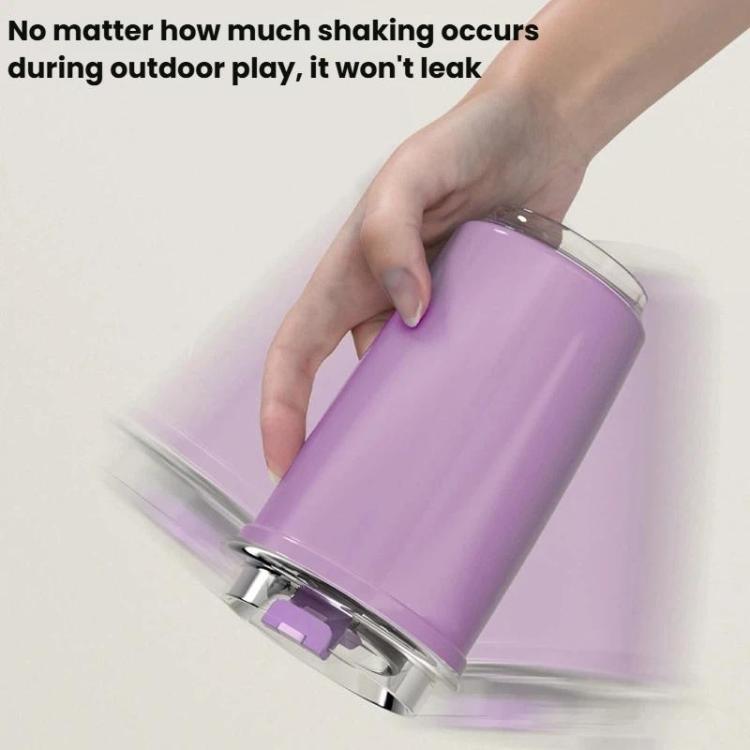 Purple insulated vacuum straw coffee cup with stainless lid and spill-resistant rim