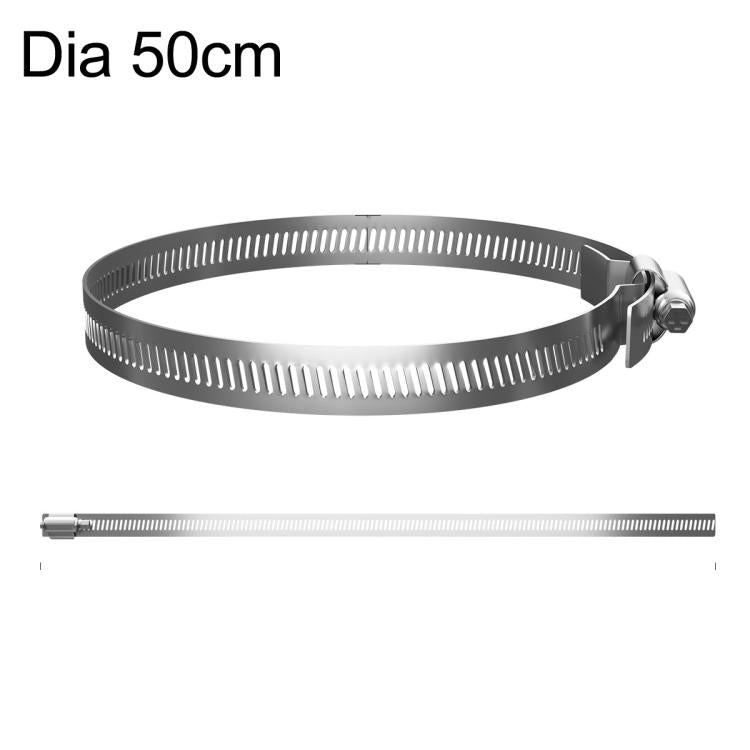 Stainless steel hose clamp strap, adjustable band with screw, 50cm diameter