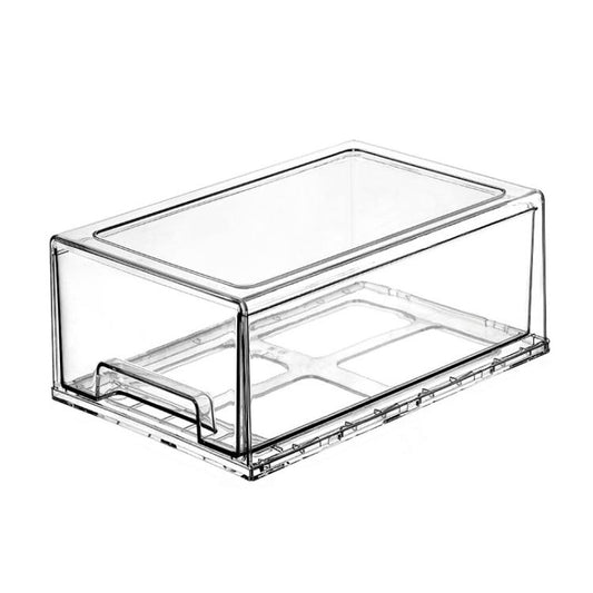 Transparent Thickened Storage Box Stackable Drawer-Style Desktop Organizer, Small, Large, Extra Large