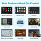 Wireless CarPlay module feature previews on car infotainment and smartphone screens