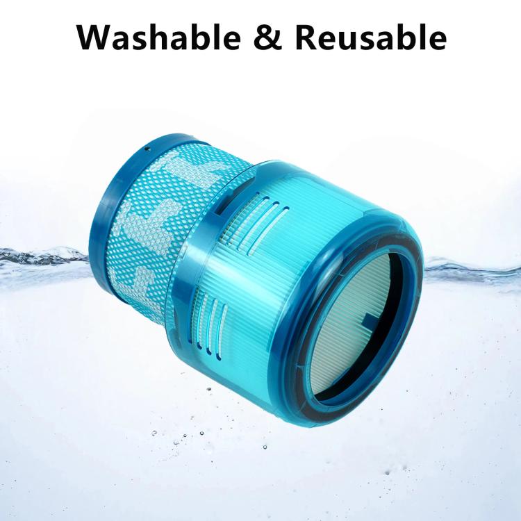 Blue vacuum filter cartridge cylinder with mesh sleeve and end ring