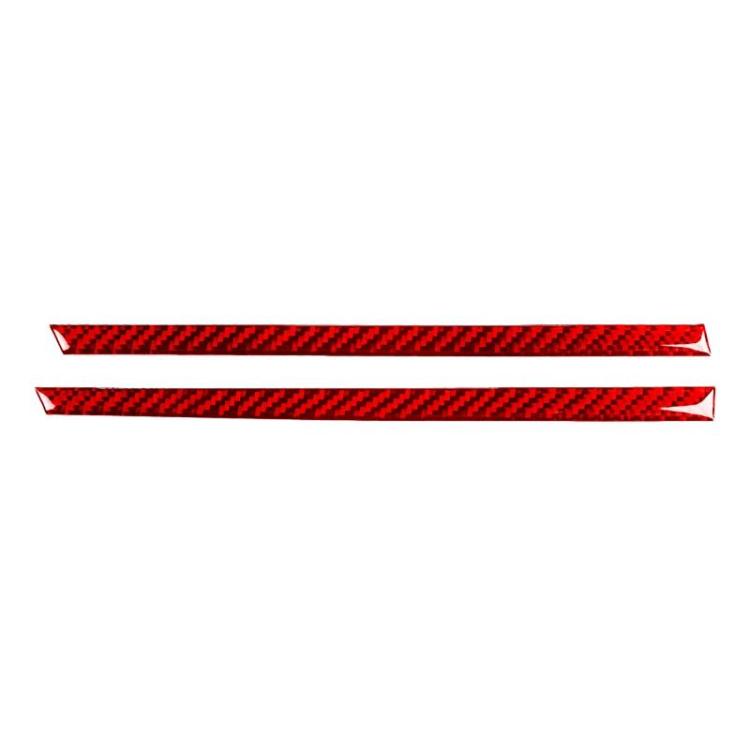 Red carbon-fiber style air vent trim strip with angled edge, 2-piece