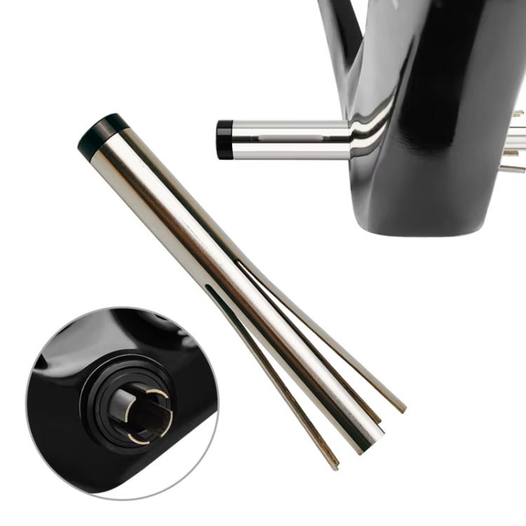 Bottom bracket removal tool with two gold steel drive rods and black end collars
