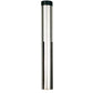 Cylindrical tool shaft with a black top collar and polished metal body