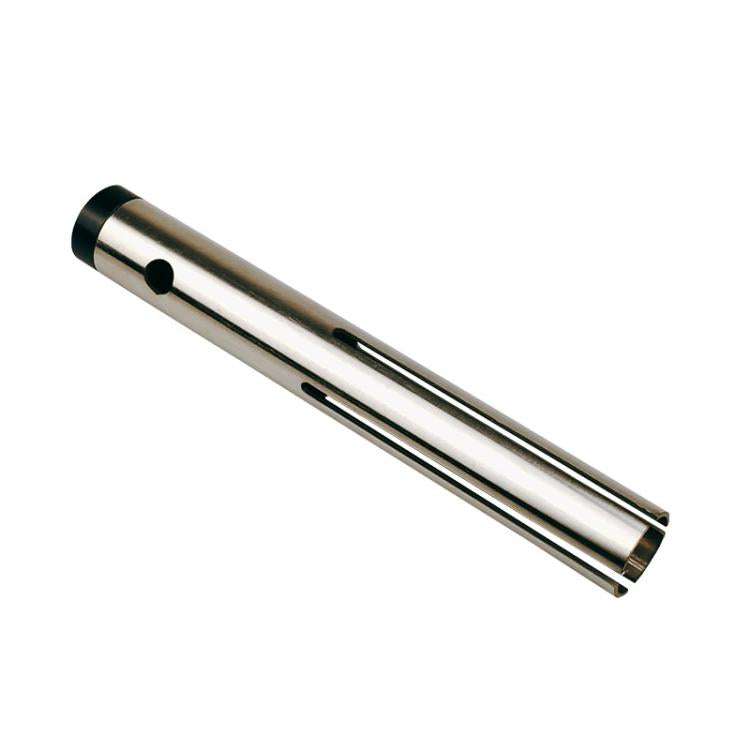 Press-in bottom bracket remover tool bar with black and silver end caps