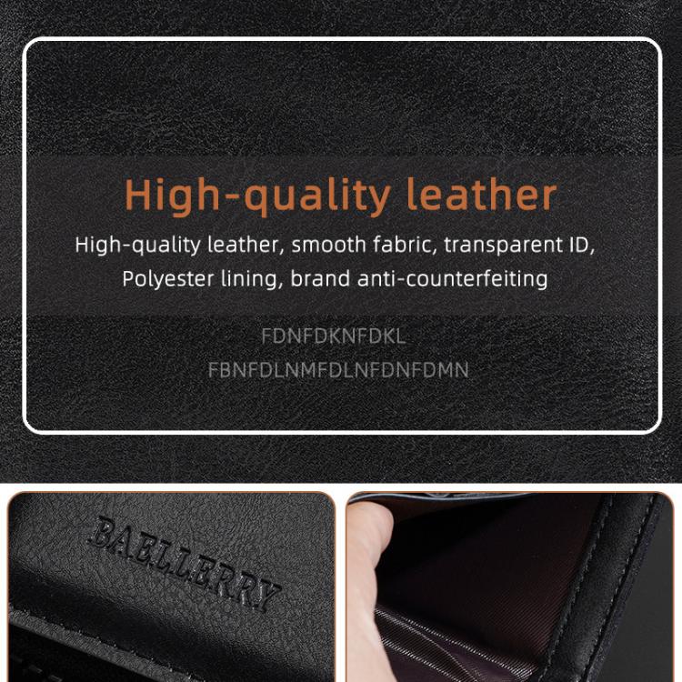 Black leather compact wallet with front card pocket and zipper coin pocket