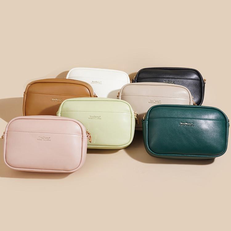 Assorted-color square zippered crossbody pouches with adjustable straps and gold hardware.