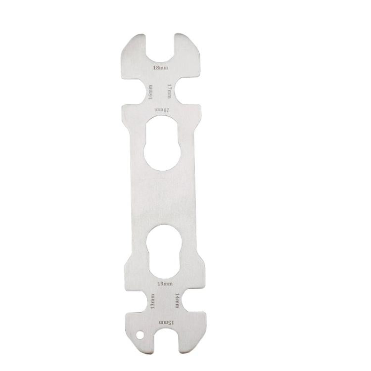 8-in-1 hub thin wrench tool with labeled openings for 13mm to 19mm