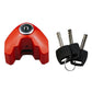 Universal disc brake lock, red cover with key ring and three keys