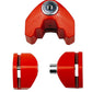Universal disc brake lock, red lock body shown with two mounting key ends