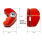 Universal disc brake lock, red lock body with size diagram