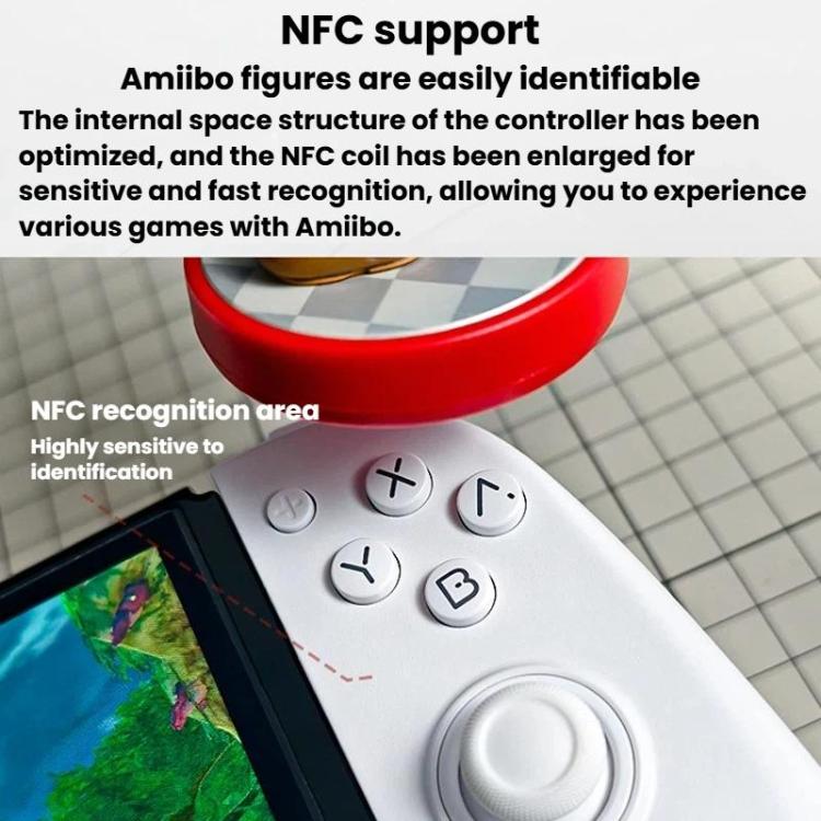 White controller with red NFC detection area and ABXY button cluster