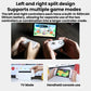 White split Nintendo Switch controllers held side by side, showing D-pad and ABXY