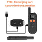 Dog training collar remote with Type-C charging cable and charging port connection