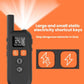 Dog training collar remote with LCD screen and orange static buttons, black handheld device