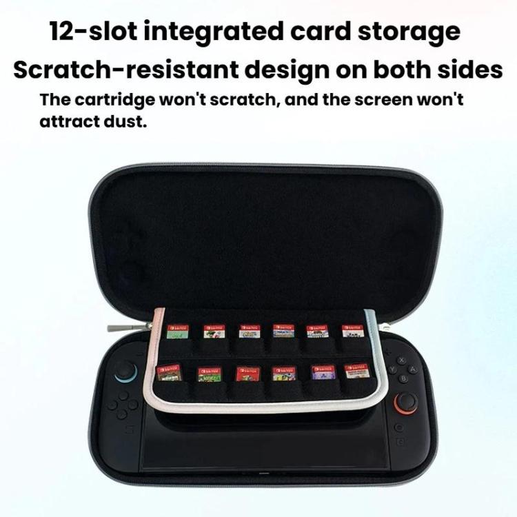 Open black storage case with 12 cartridge slots and protective inner lining