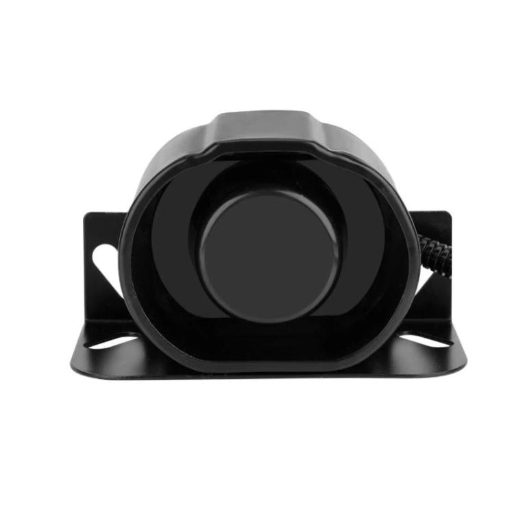 Black reversing buzzer horn with front round speaker grille and mounting bracket
