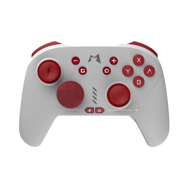 White game controller with red analog sticks and face buttons