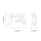 White game controller dimensions diagram with front and grip size marks