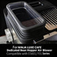 Bean hopper extension with clear top and black ridged base