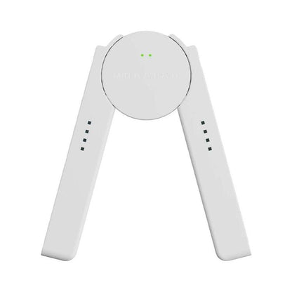 White Switch controller charging grip stand with dual side rails and indicator dots