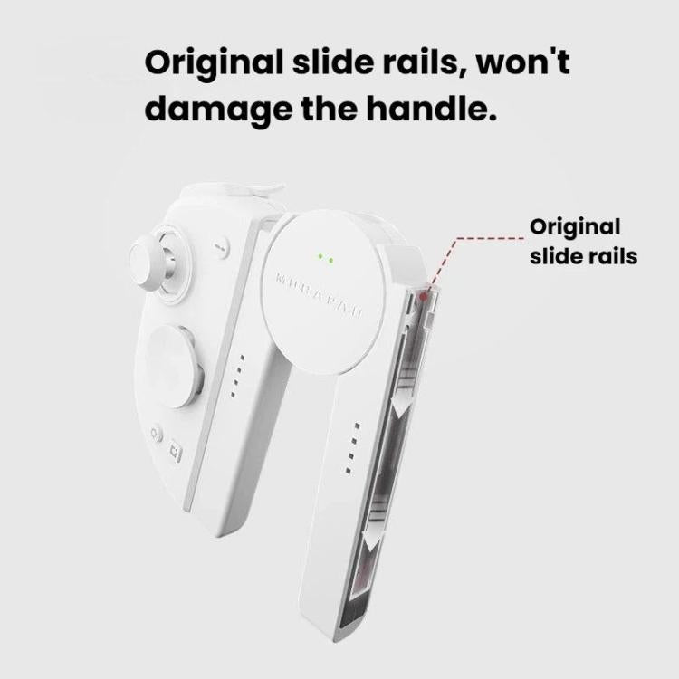 White controller charging grip with original-style slide rails for secure attachment